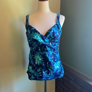 12 D Lands End Tankini Swim Top FF42 6034